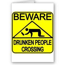 drunken people crossing