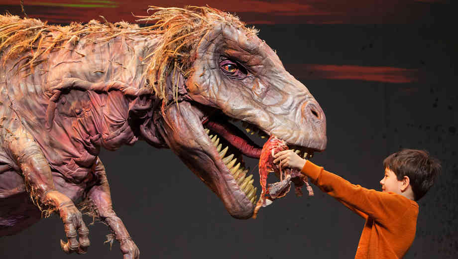 T-Rex and friend at DINOSAUR ZOO LIVE.  Photo by C. Waits