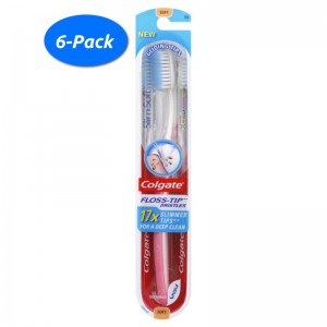 6-pack-colgate-slim-soft-gliding-tip-floss-tip-bristles-toothbrush
