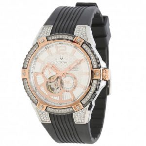 bulova-mens-98a129-white-dial-self-winding-mechanical-automatic-black-band-watch