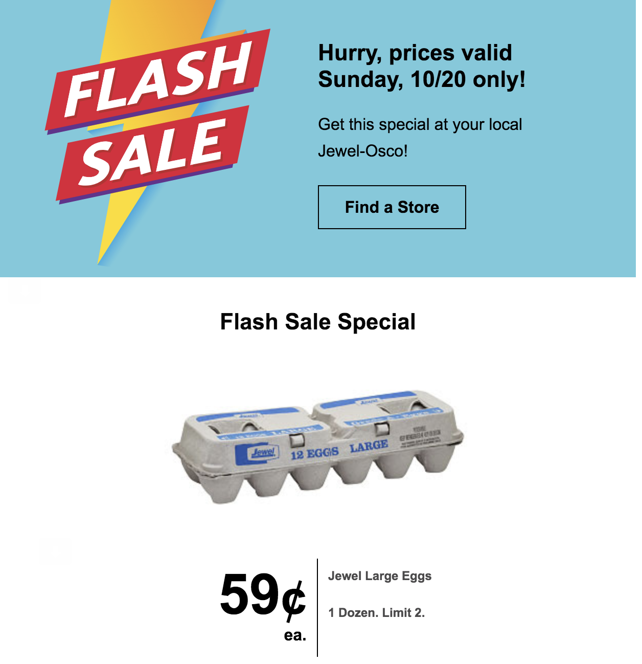 Jewel Flash Sale today 59 cent eggs deranged.mederanged.me