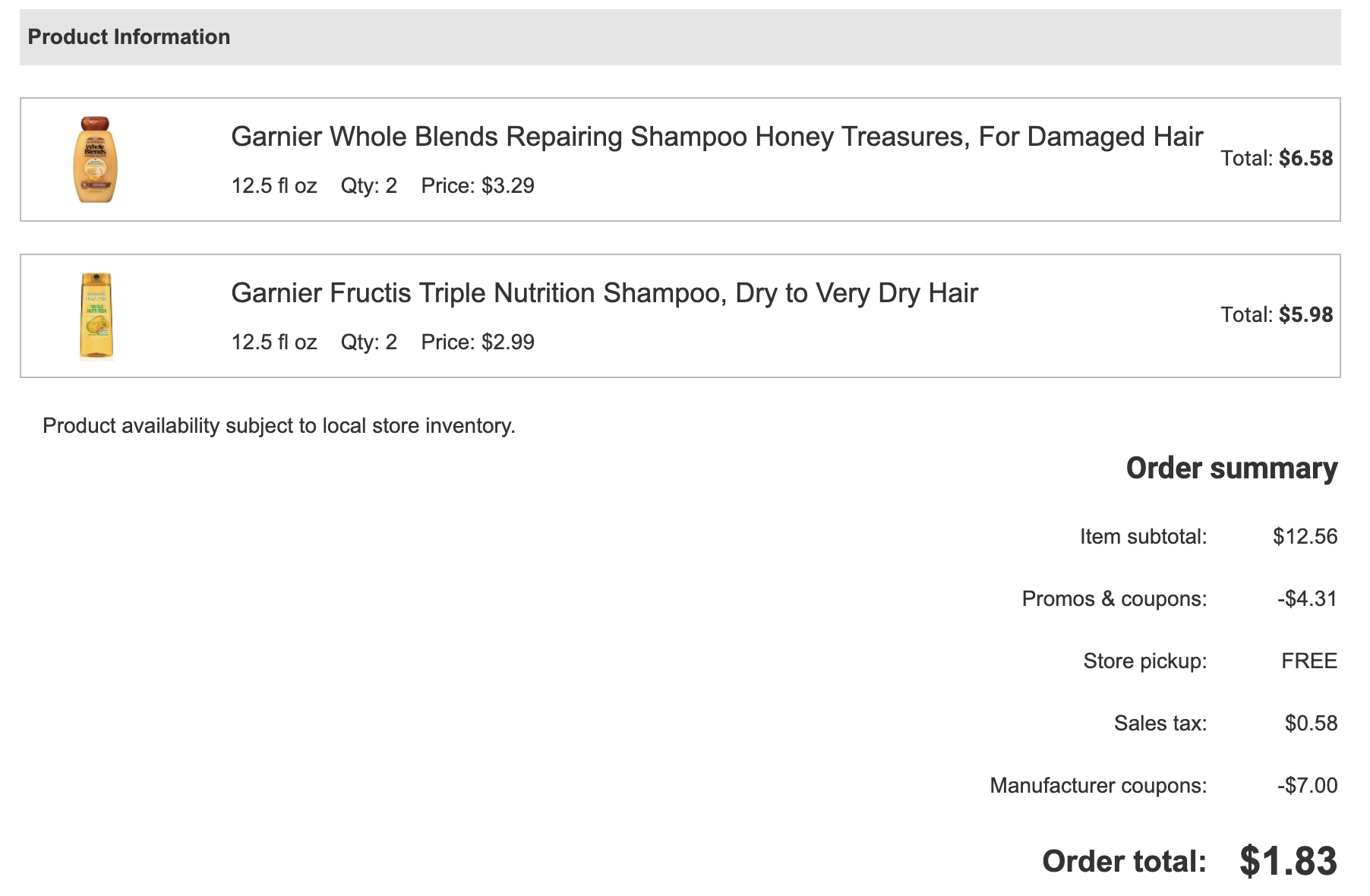 Wags: 4 under $2 Garnier with pickup - deranged.mederanged.me